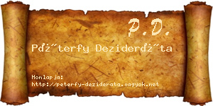 Péterfy Dezideráta névjegykártya